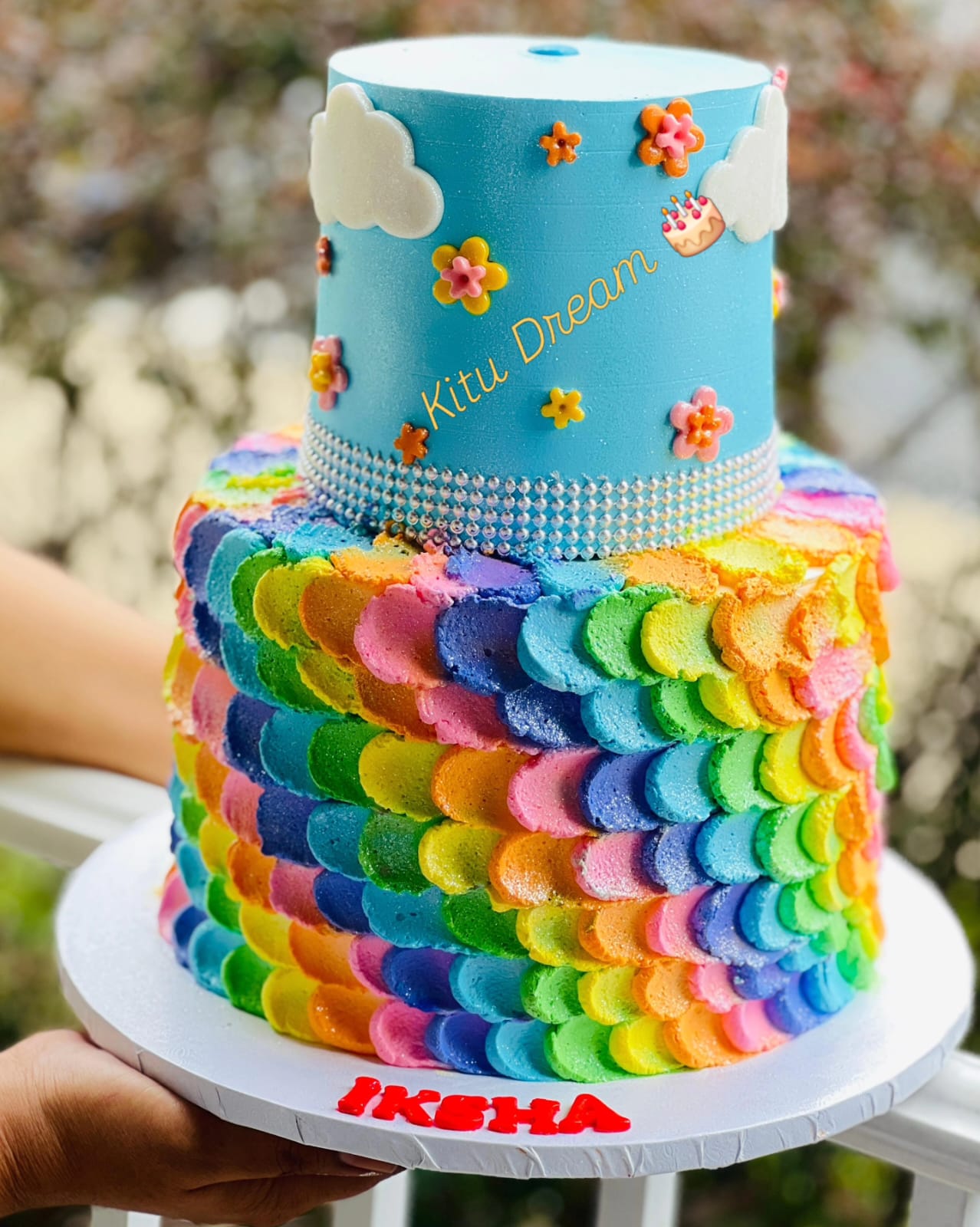 Rainbow cake creation